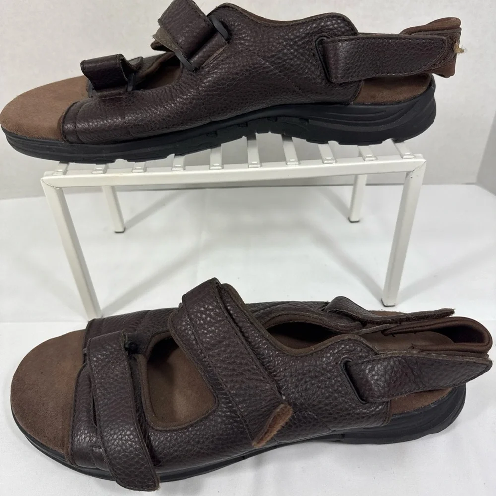 Men's Propet Leather Strappy Breeze Sandal Size 14XX‎ (5E) Brown Comfort Walking